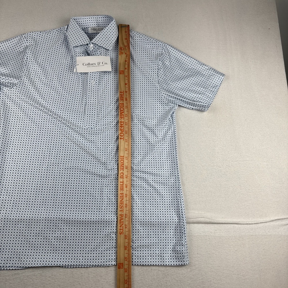 New! Collars & Co Mens Featherweight Geo White Print Small Golf Performance - Picture 4 of 8